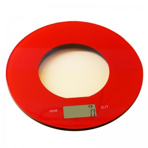 Escala de peso digital da cozinha portátil vermelha da plataforma da forma de China