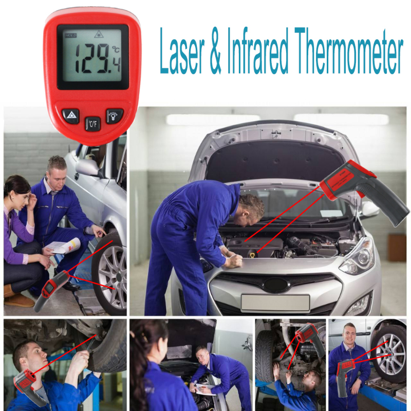 Marca Personalizado Infrared Termômetro Gun Aplicação Industrial Objetos Ao Ar Livre Digital LCD Medidor De Temperatura